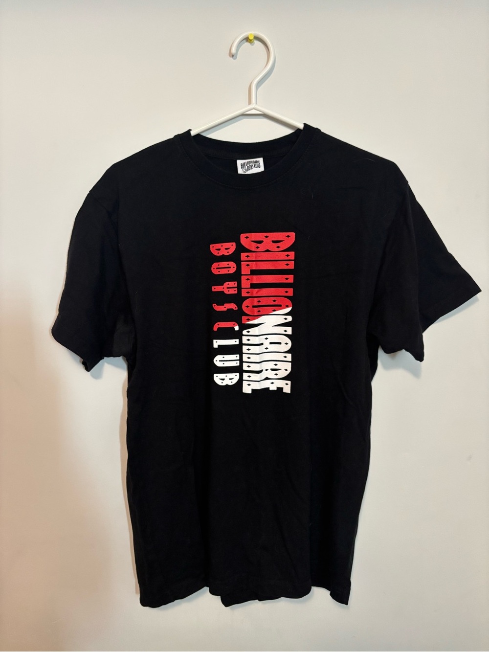 Billionaire Boys Club Black Tee with Red & White Vertical Logo